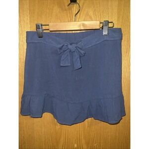 NWT Crown of Hearts Blue Linen Blend Skirt Size Large Youth